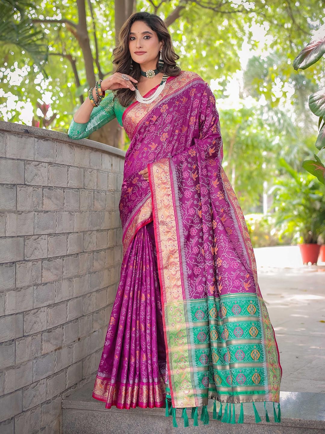 

Mitera Woven Design Zari Patola Saree, Purple