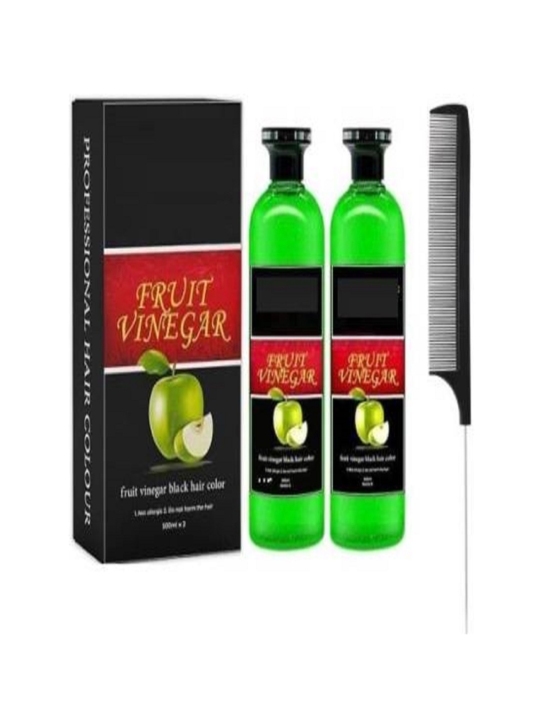 

Colormate Fruit Vinegar Gel Hair Color With Comb 500 ml Each -Natural Black