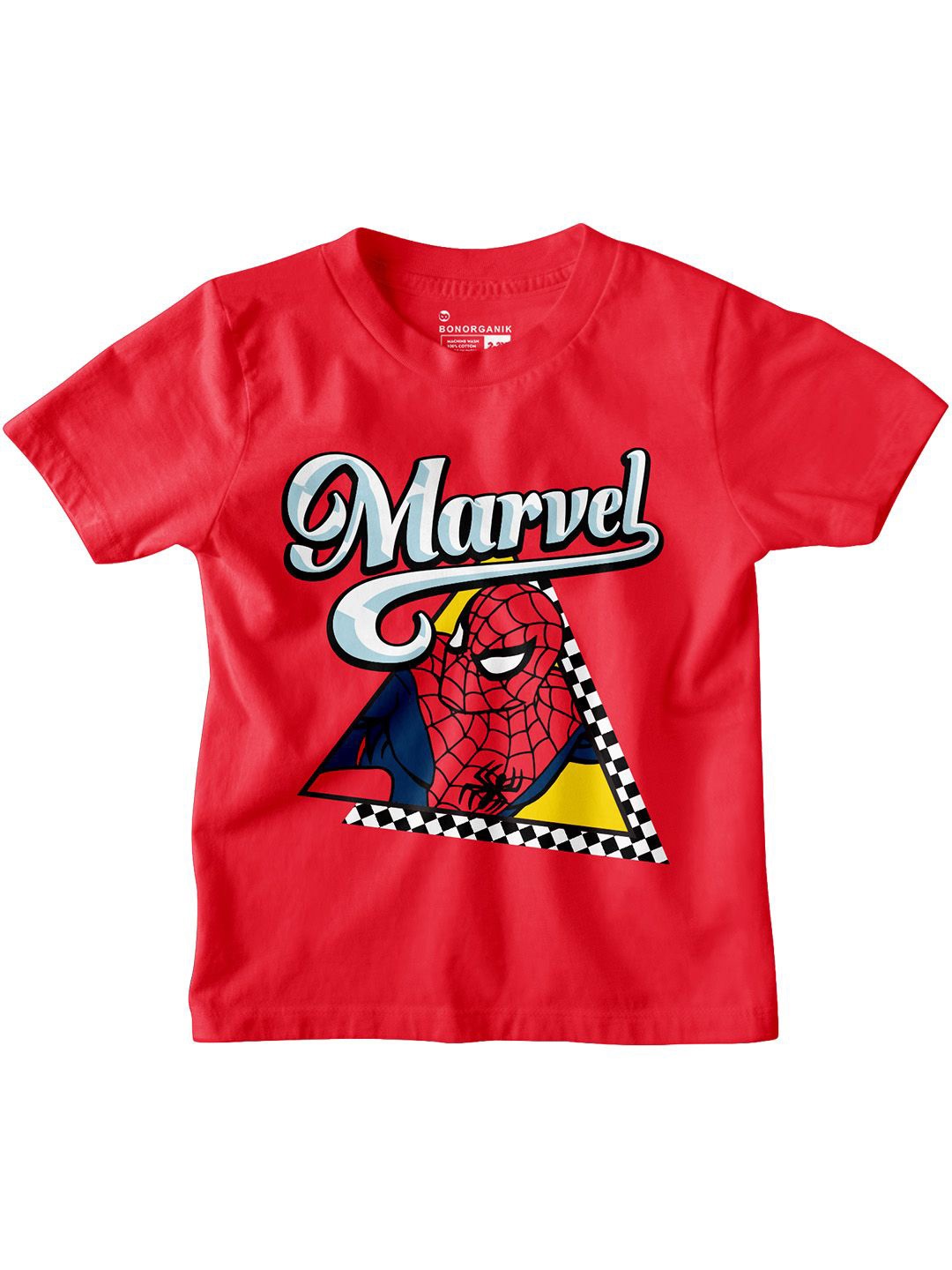 

BonOrganik Boys Graphic Printed Round Neck Cotton T-shirt, Red