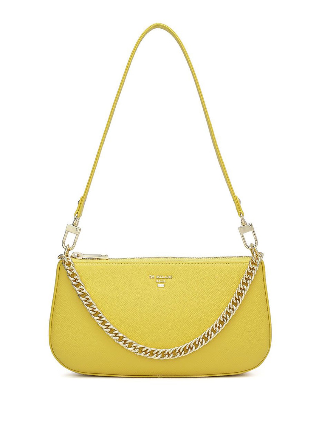 

Da Milano Women Textured Leather Shoulder Bag, Yellow