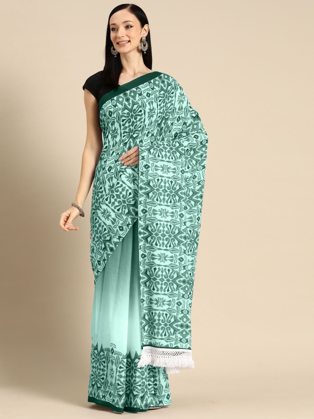 

BUTA BUTI Pure Cotton Saree, Green