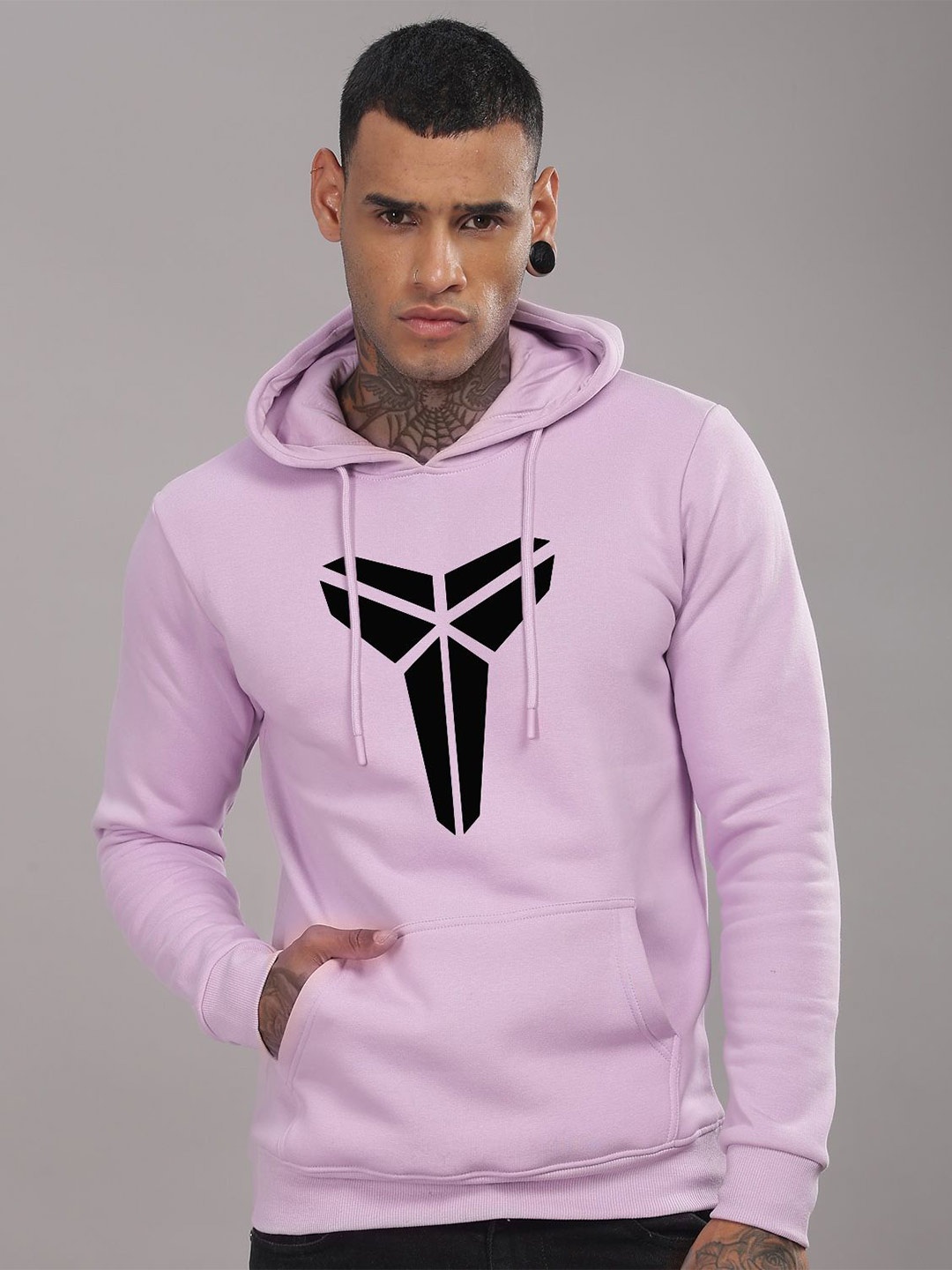

ADRO Men Printed Hooded Sweatshirt, Lavender