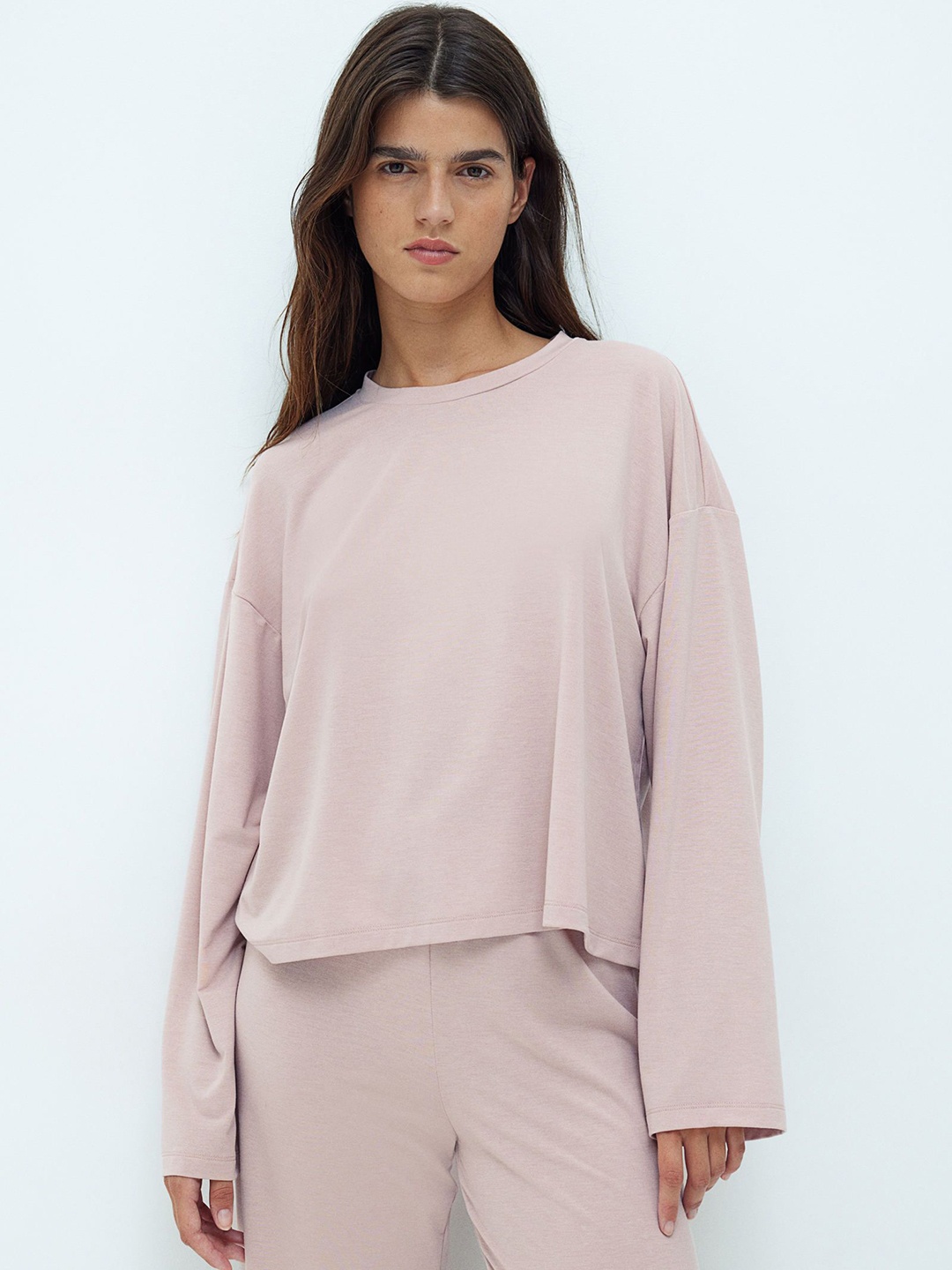

H&M Women Round Neck Night Suits, Pink