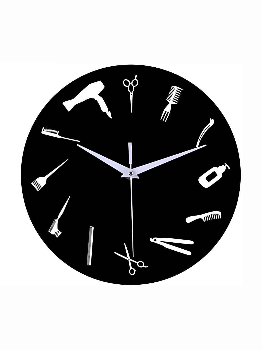 

QEZNEF Black & White Round Shaped Contemporary Analogue Wooden Wall Clock