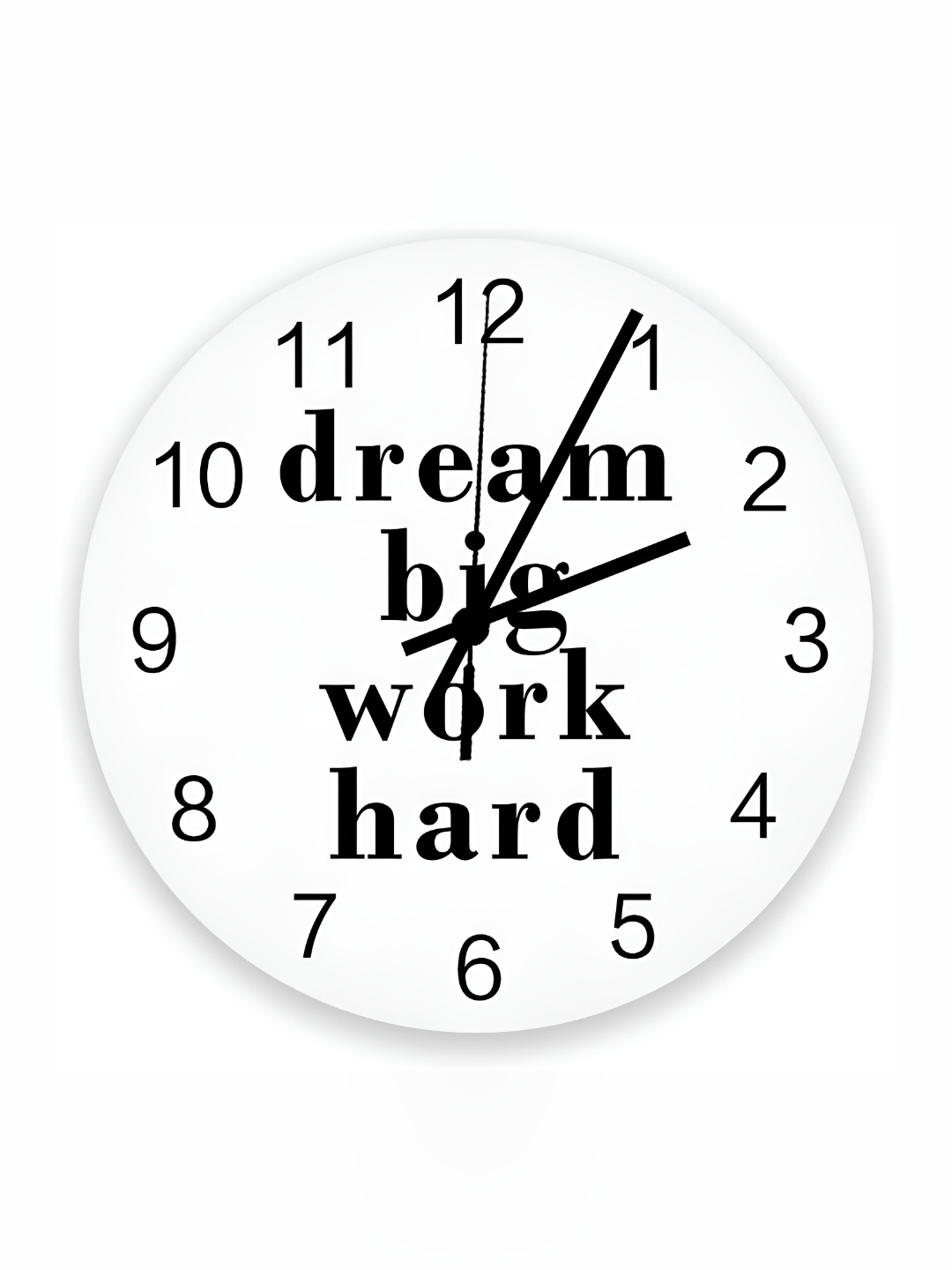 

QEZNEF White & Black Printed Contemporary Wooden Round Wall Clock