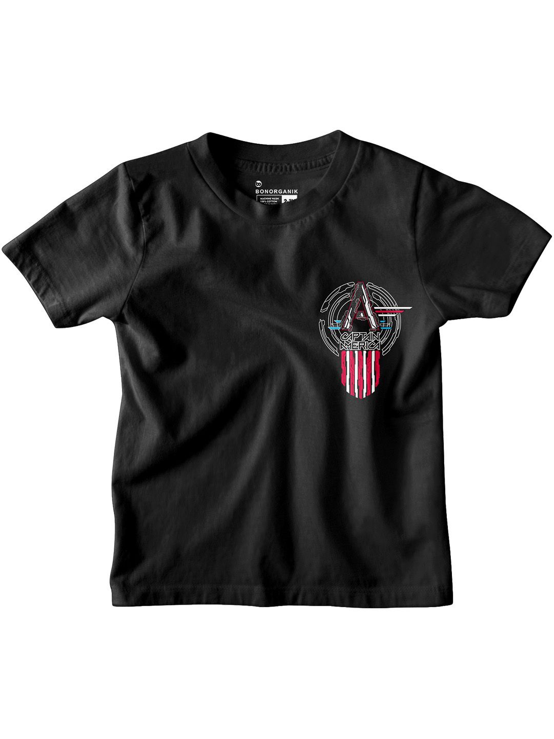 

BonOrganik Boys Graphic Printed Round Neck Cotton T-shirt, Black