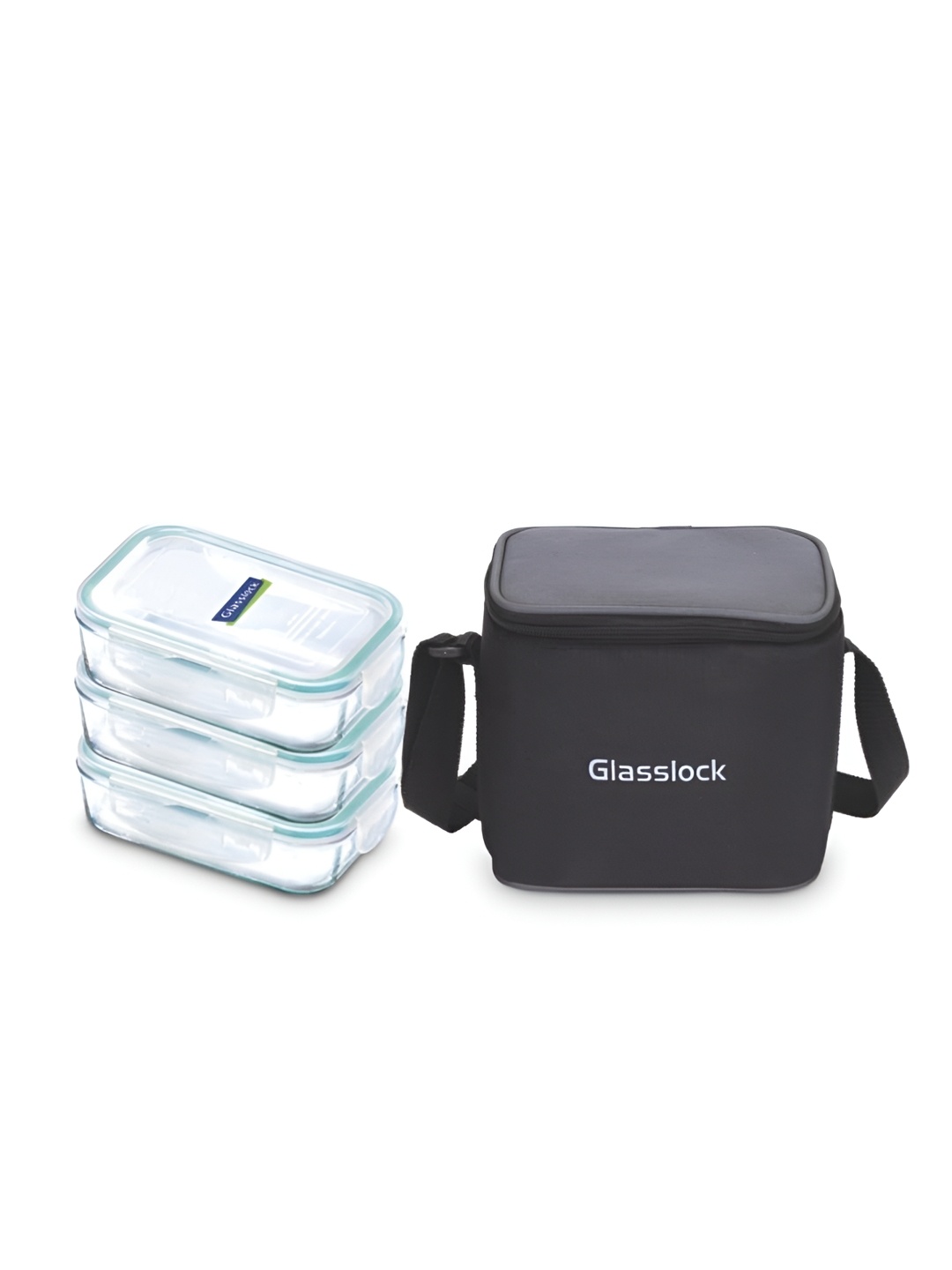 

Glasslock Transparent 3 Pieces Glass Microwave Safe Lunch Box 400ml