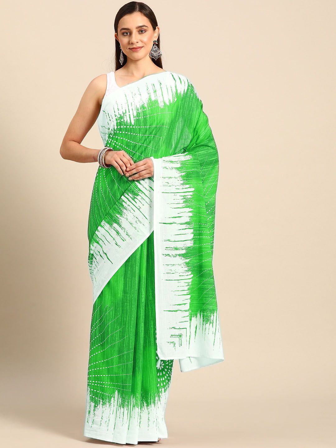

BUTA BUTI Pure Cotton Saree, Green
