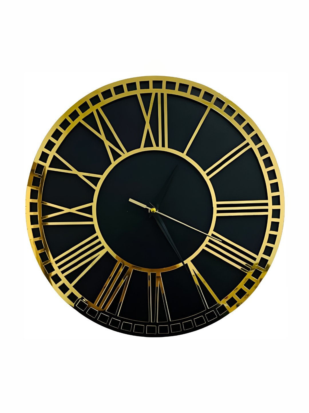 

QEZNEF Black Round Shaped Contemporary Analogue Wooden Wall Clock