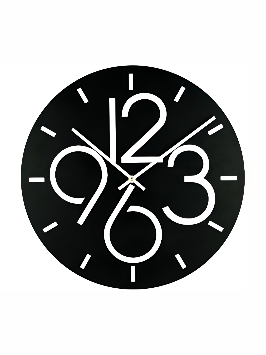 

QEZNEF Black & White Printed Analogue Contemporary Round Shaped Wooden Wall Clock