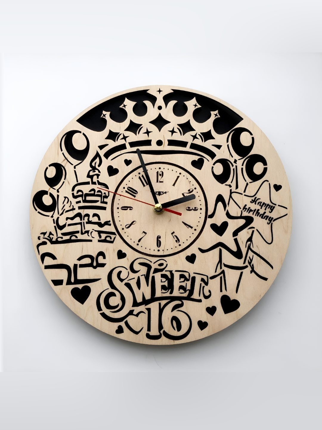 

QEZNEF Beige & Black Printed Analogue Contemporary Wall Clock