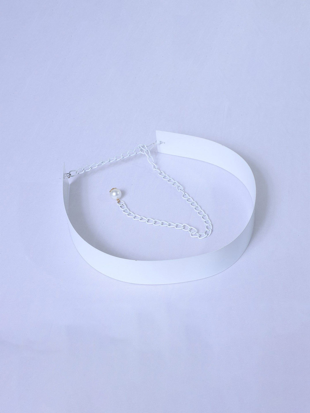 

Fabme Adjustable Metal Saree Belt, White