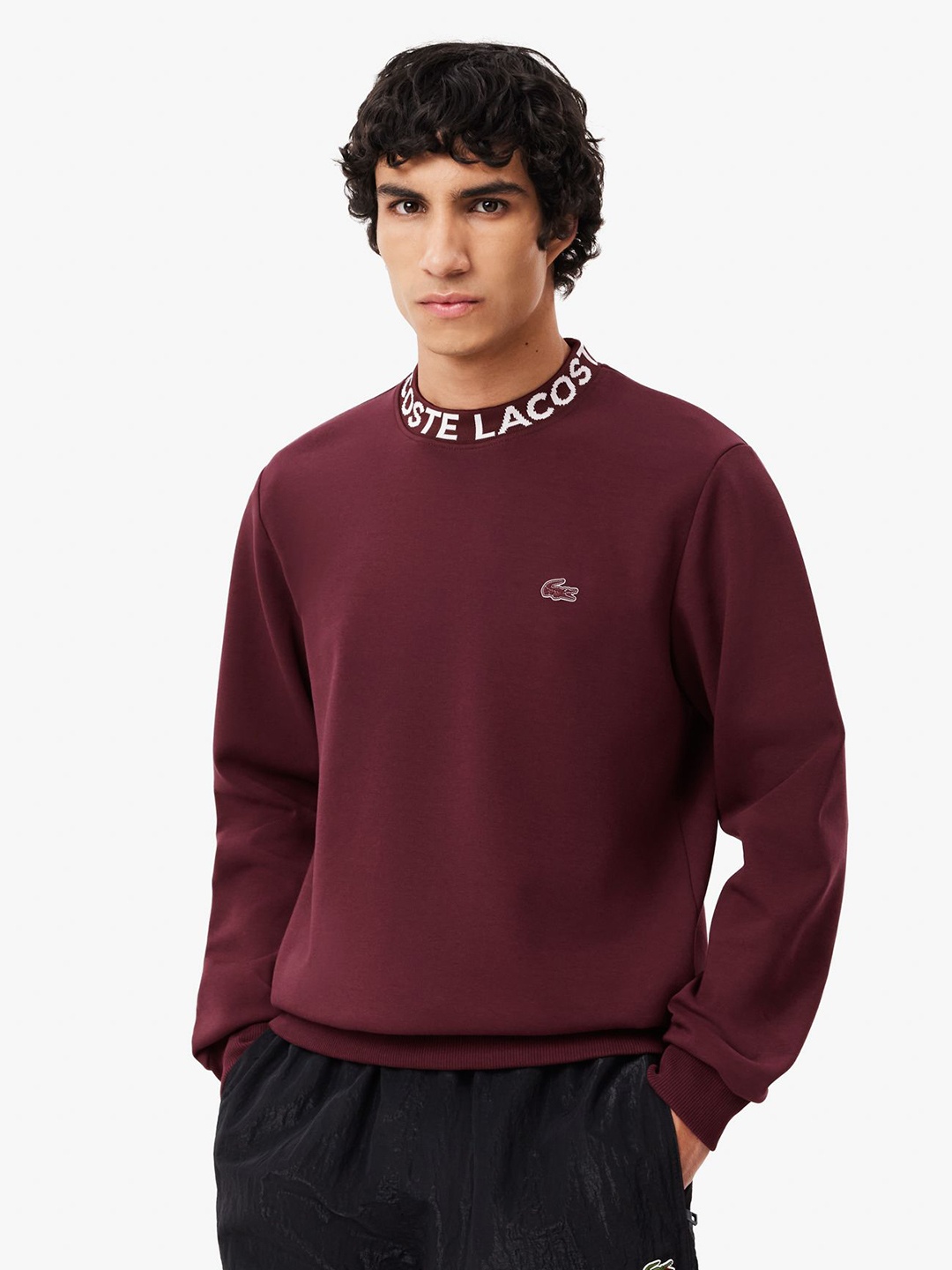 

Lacoste Men Printed Pullover Sweatshirt, Purple