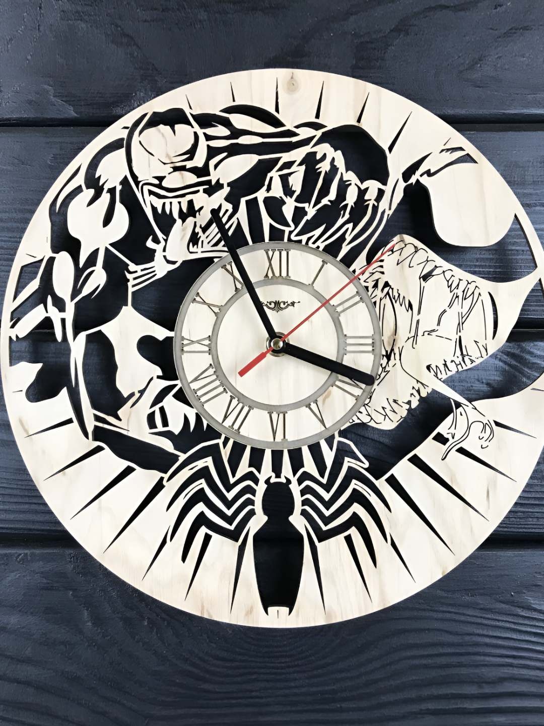

QEZNEF Beige & Black Printed Analogue Wooden Contemporary Wall Clock