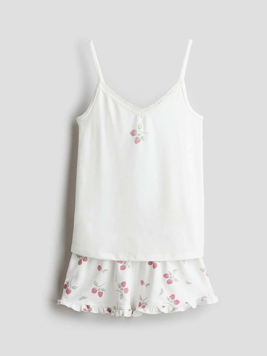

H&M Girls Printed Jersey & Pyjamas Night Suit, White