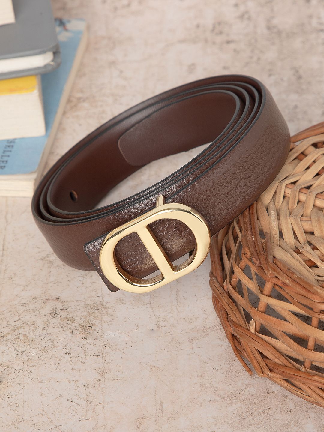

Carlton London Women Textured Leather Belt, Brown