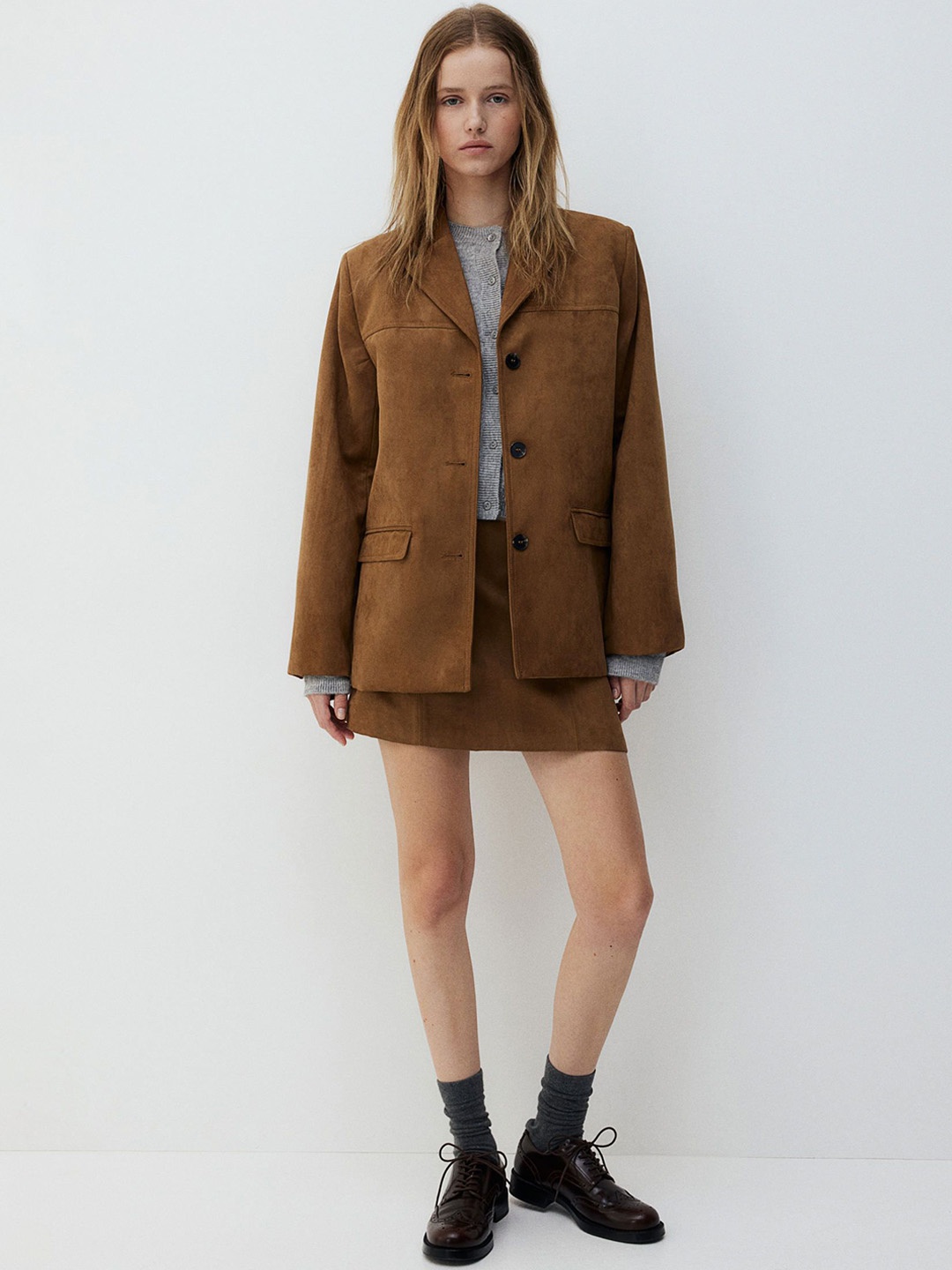 

H&M A-Line Mini Skirt, Brown
