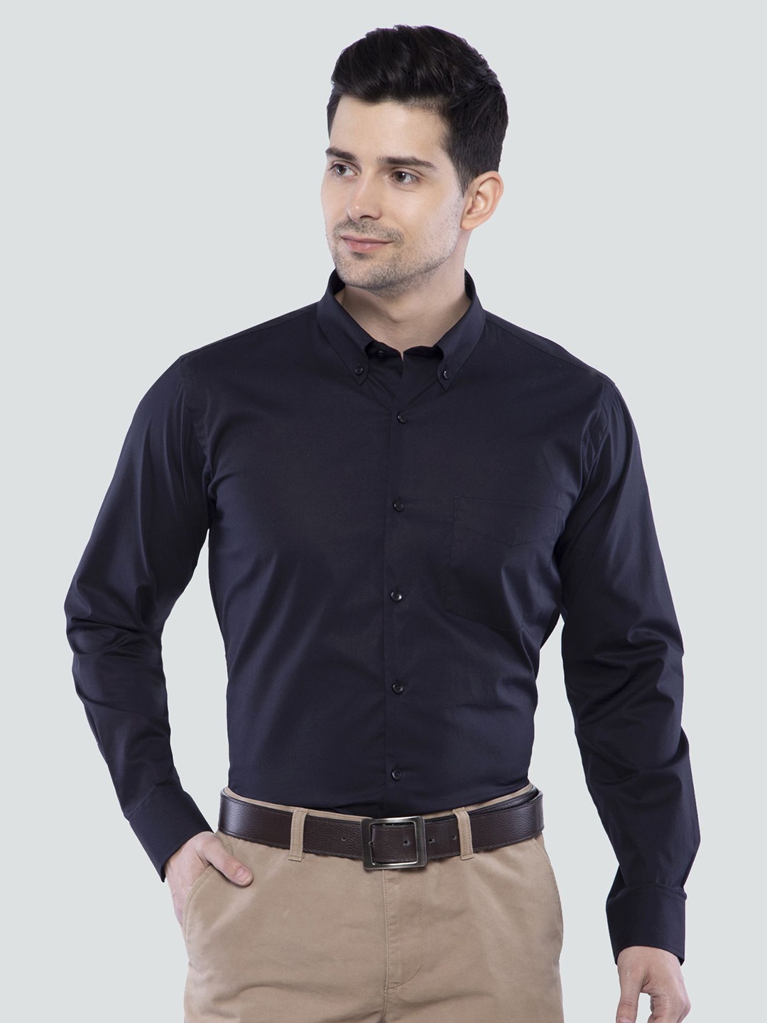

ASCIIBLUES Men Opaque Formal Shirt, Black