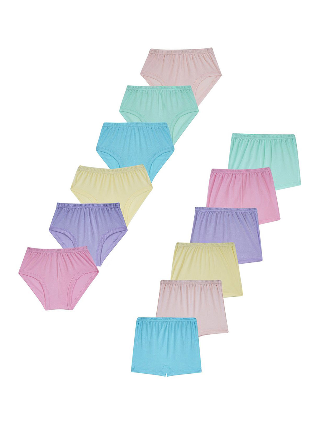 

YELLOWDELIGHT Pack Of 12 Cotton Boyshorts & Hipster Briefs YD 660 Rathi Rose (b) drawer 6-, Pink