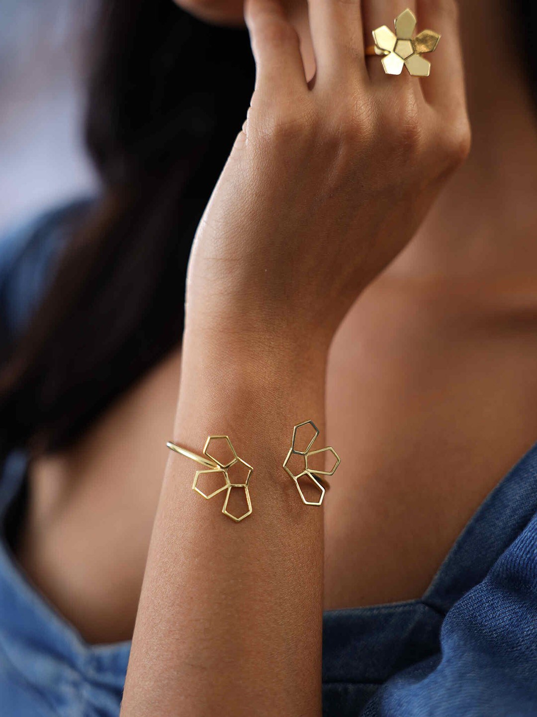 

Varnika Arora Gold-Plated Cuff Bracelet