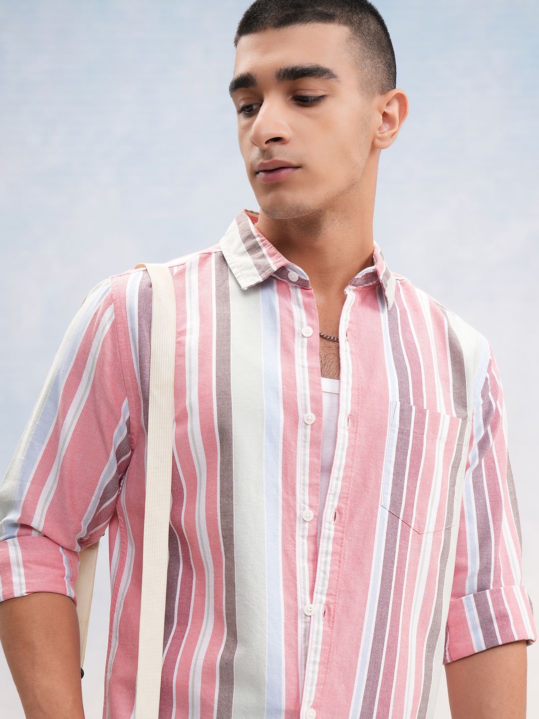 

Ketch Men Mui Color Striped Regular Fit Shirt, White