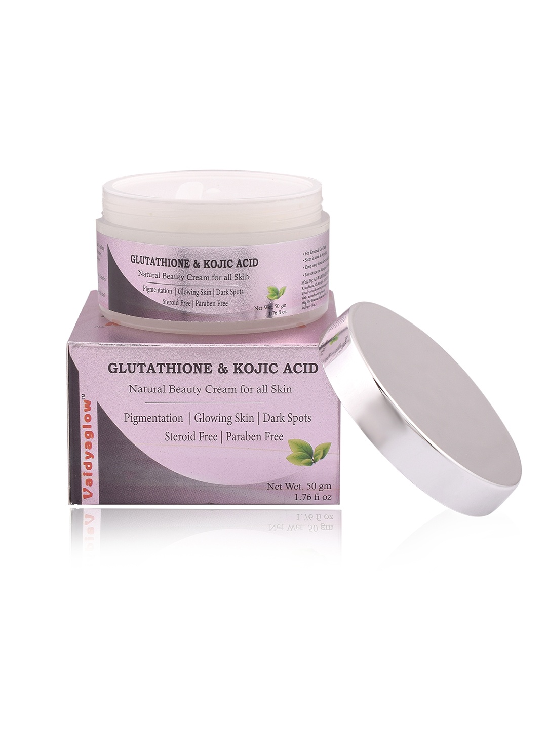 

Vaidyaglow Glutathione & Kojic Acid Natural Beauty Cream-50g, White