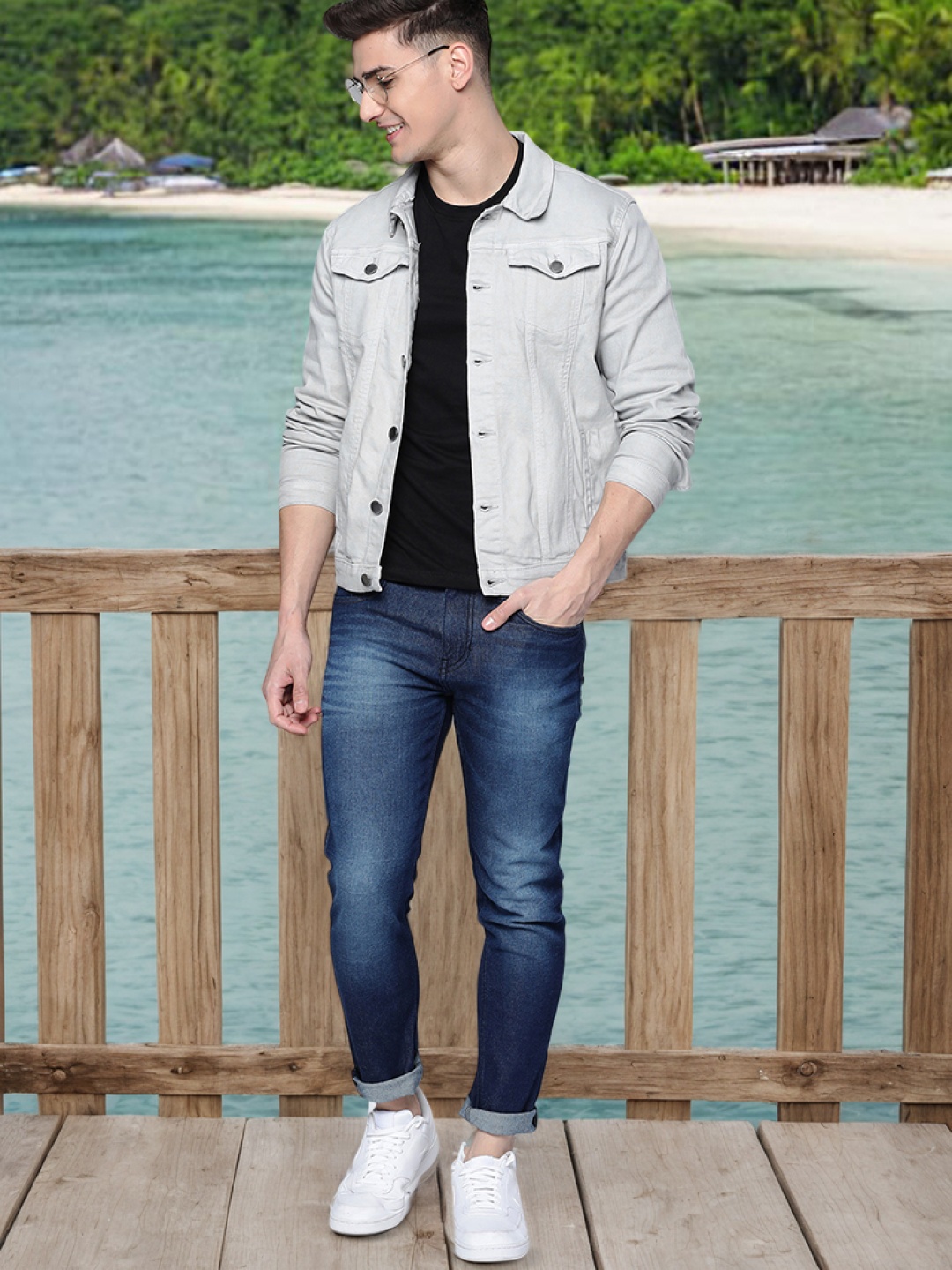 

Mast & Harbour Men Blue Denim Jacket