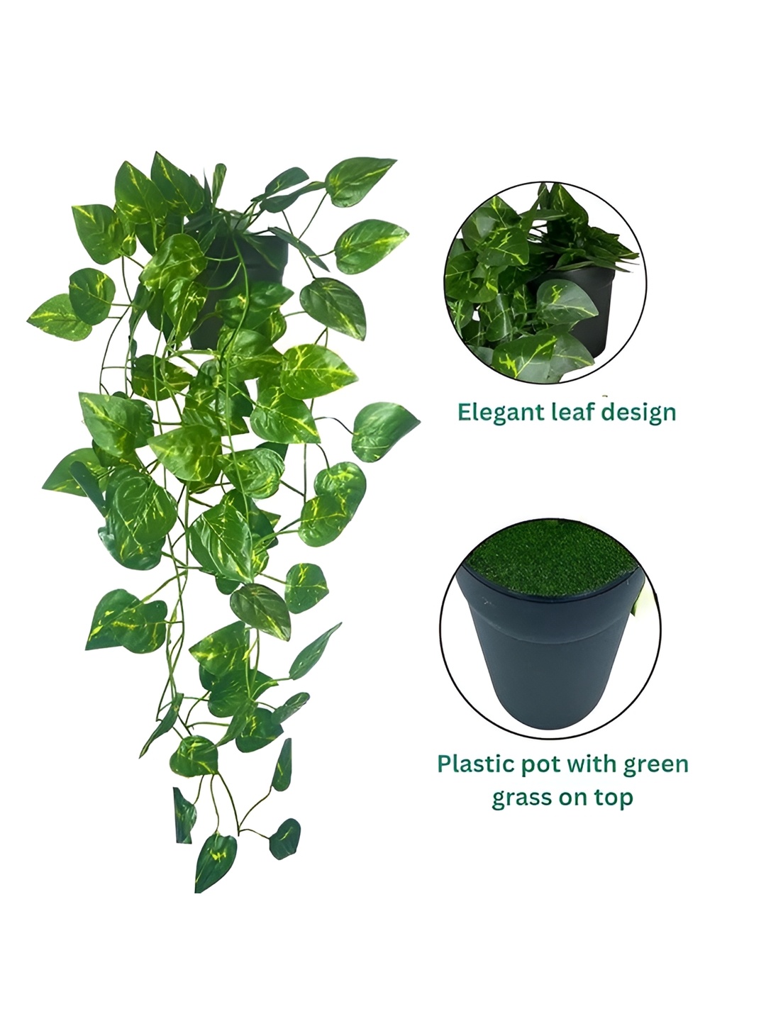 

KAAF Black & Green Artificial Plant With Pot