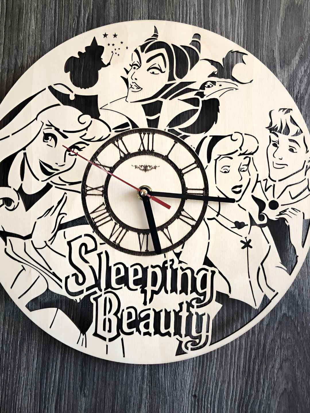 

QEZNEF Beige Printed Round Shaped Contemporary Analogue Wooden Wall Clock