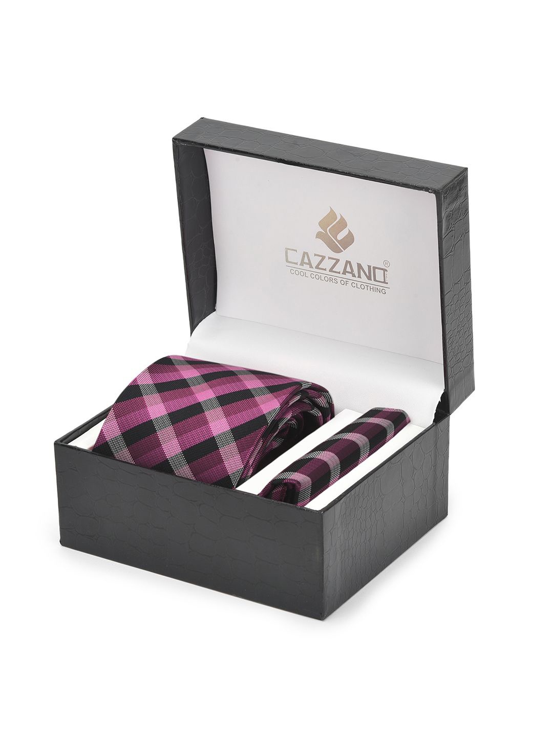 

Cazzano Men Accessory Gift Set Of Tie and Pocket Square, Pink