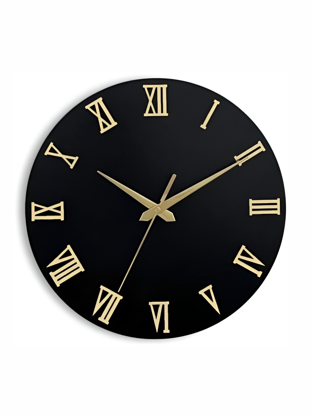 

QEZNEF Black & Gold Toned Contemporary Analogue Vintage Wall Clock