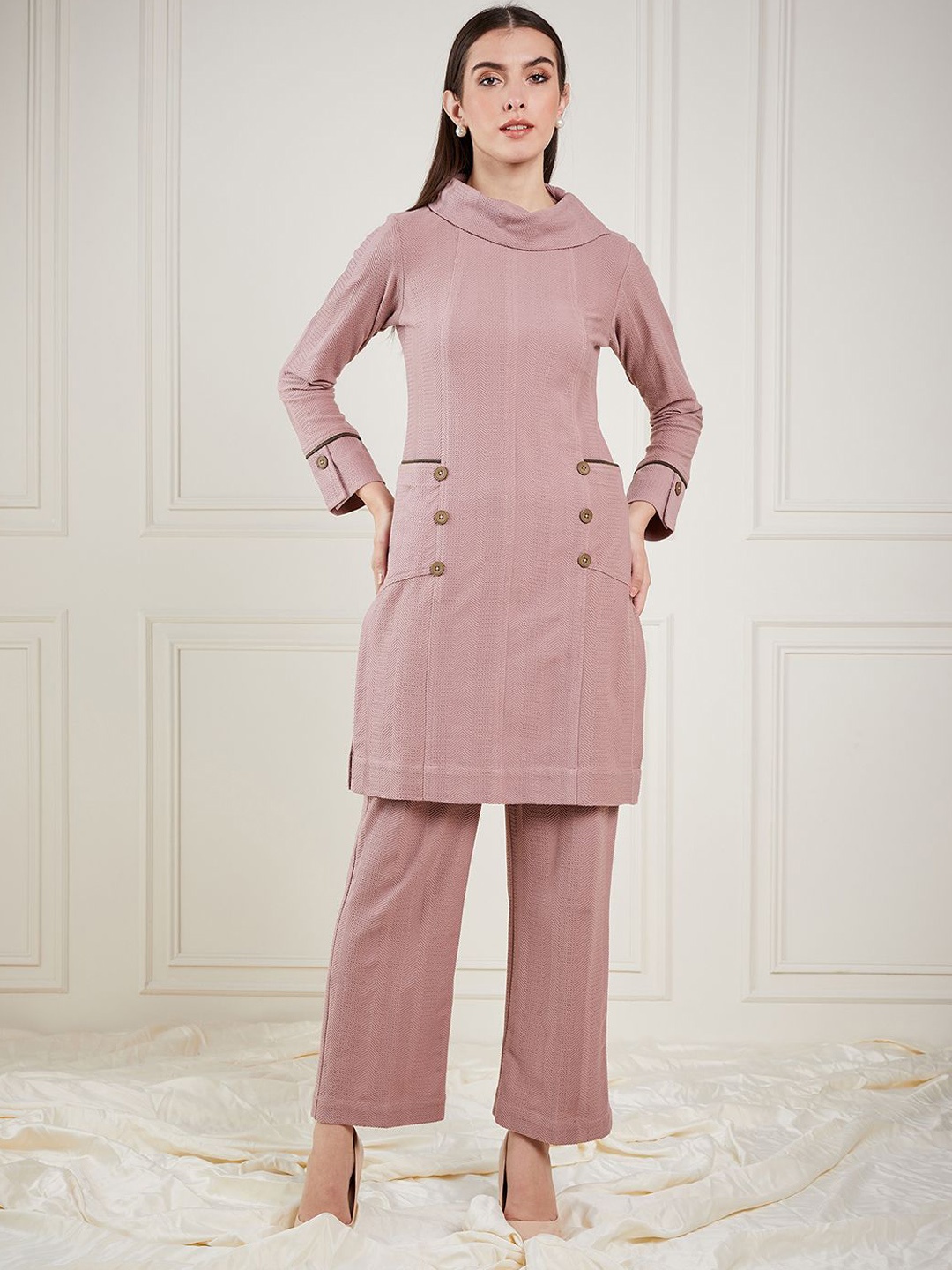 

STADO High Neck Tunic With Trousers, Pink