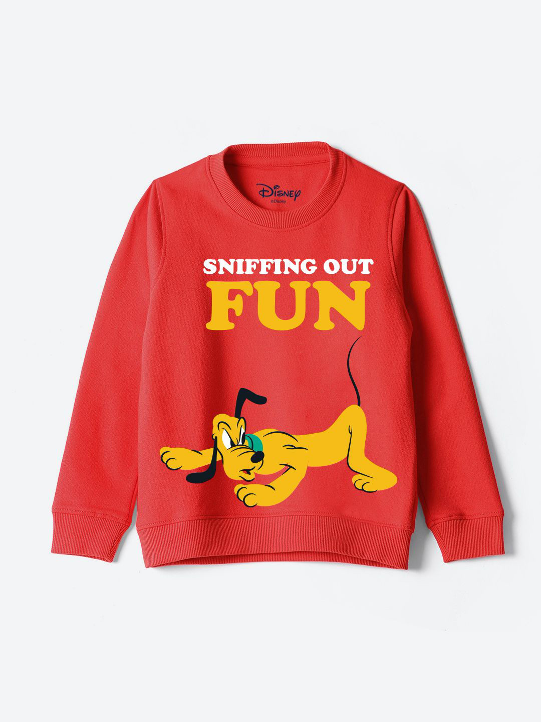

YK Disney Boys Graphic Printed Round Neck Cotton Pullover Sweatshirt, Red