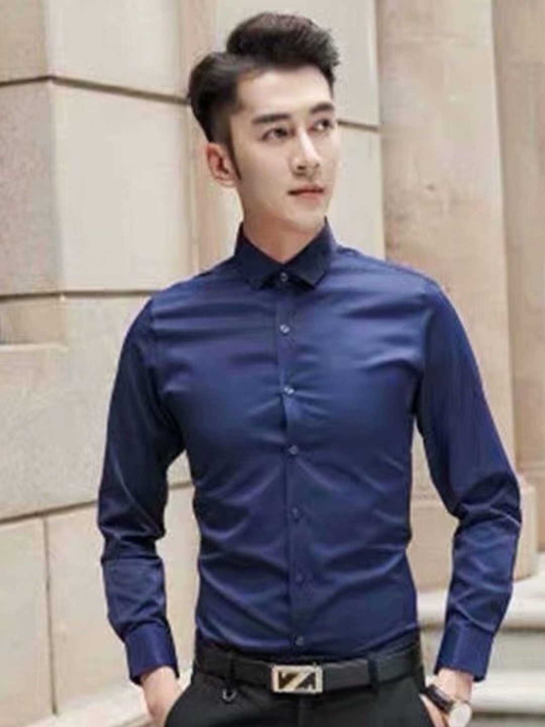 

StyleCast Men Opaque Casual Shirt, Navy blue
