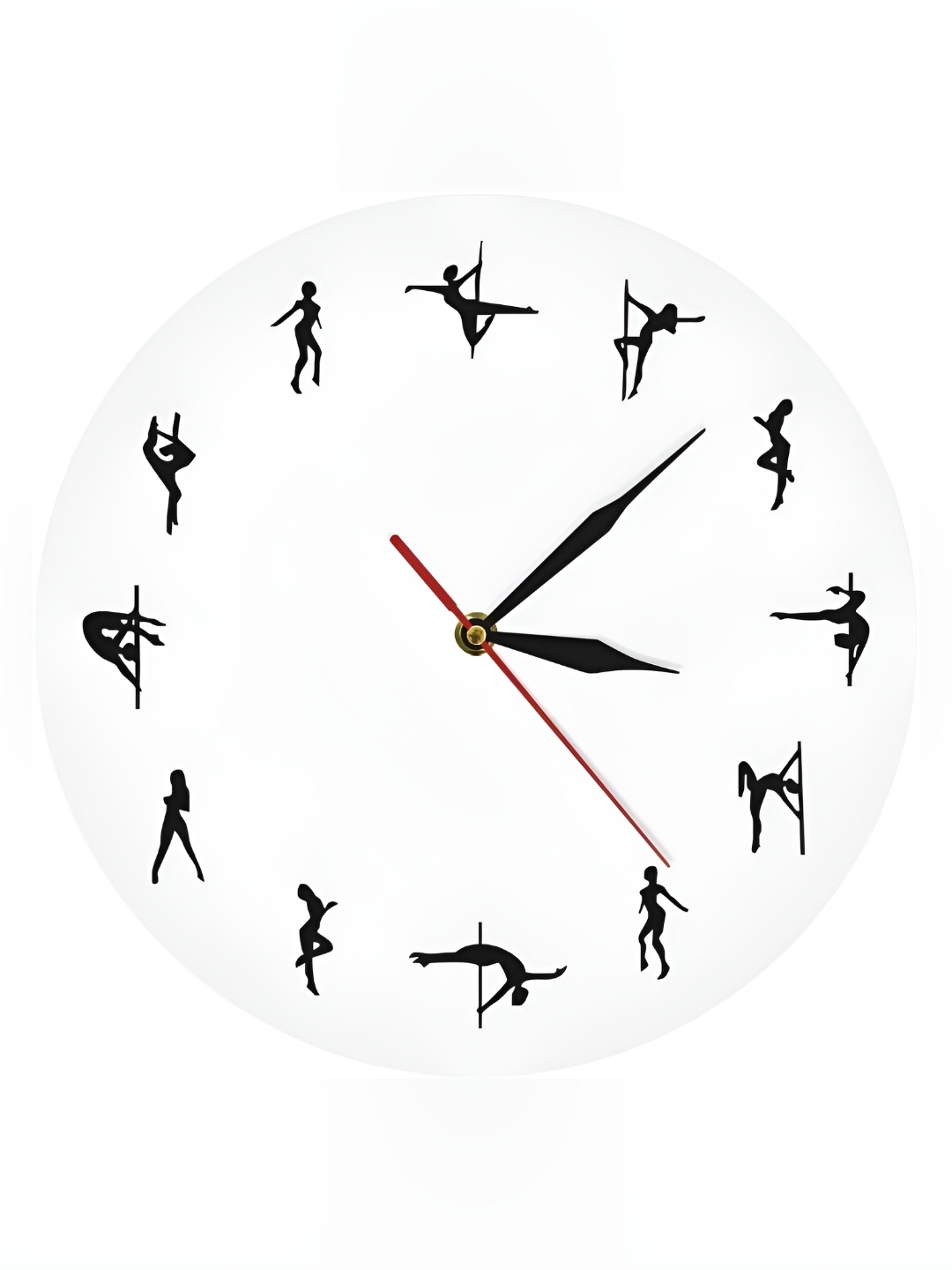 

QEZNEF White Round Shaped Contemporary Analogue Wooden Wall Clock