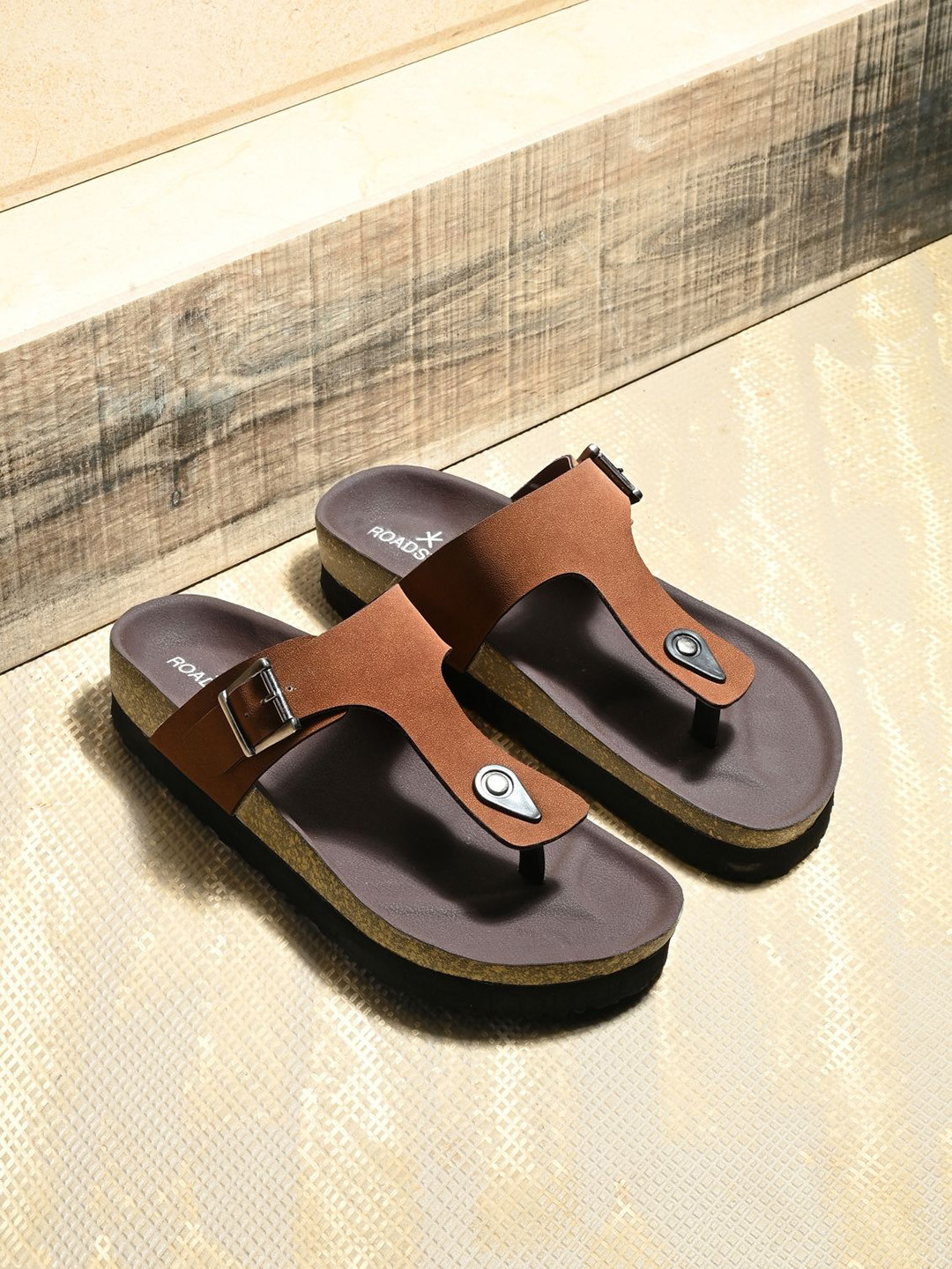 

The Roadster Lifestyle Co Men Slip-On Comfort Sandals, Tan