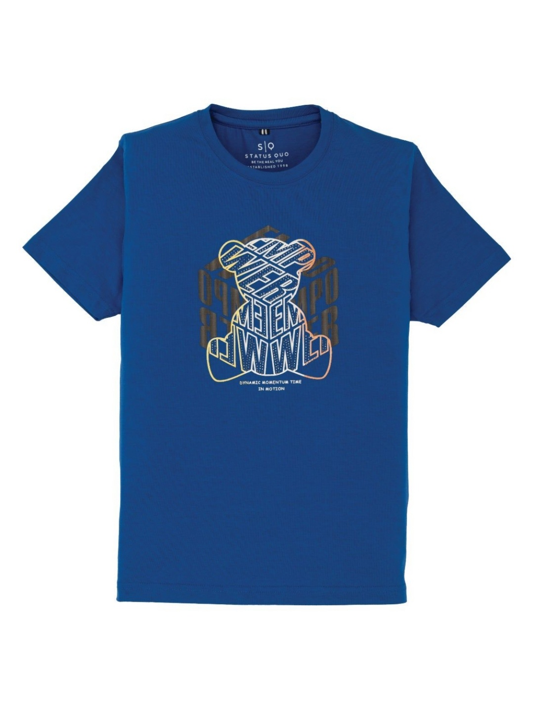 

Status Quo Boys Graphic Printed Round Neck Cotton T-shirt, Blue