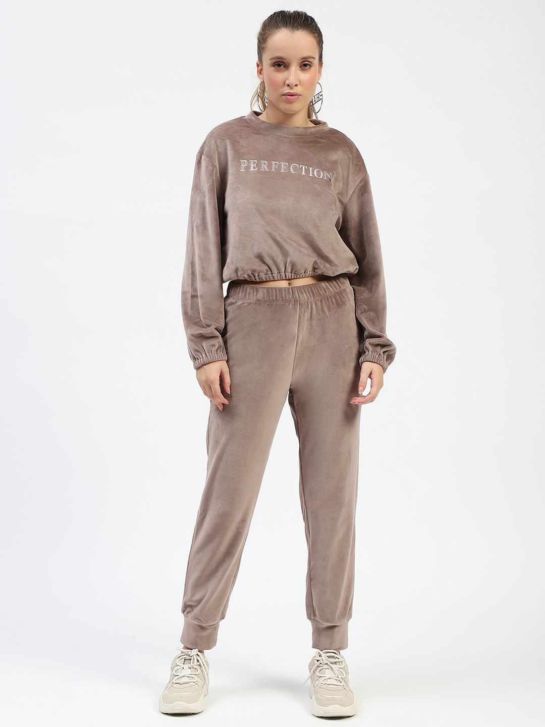 

Madame Round Neck Sweatshirt With Joggers, Brown