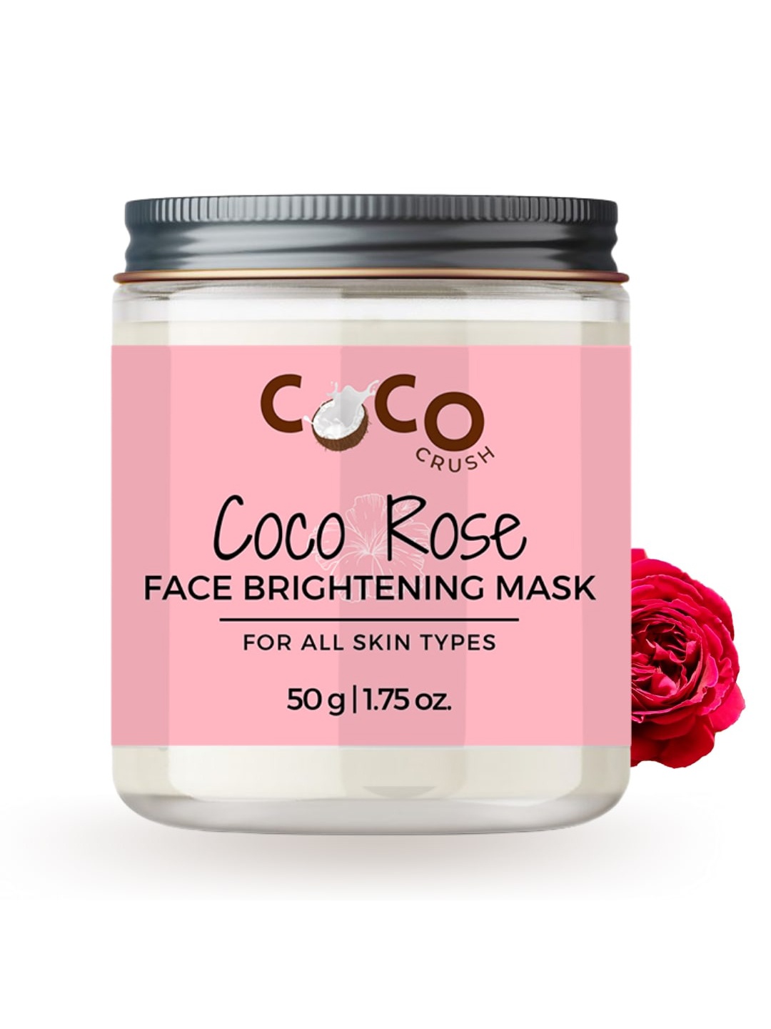 

Coco Crush Rose Almond Face Pack For Skin Brightening-50g, Transparent