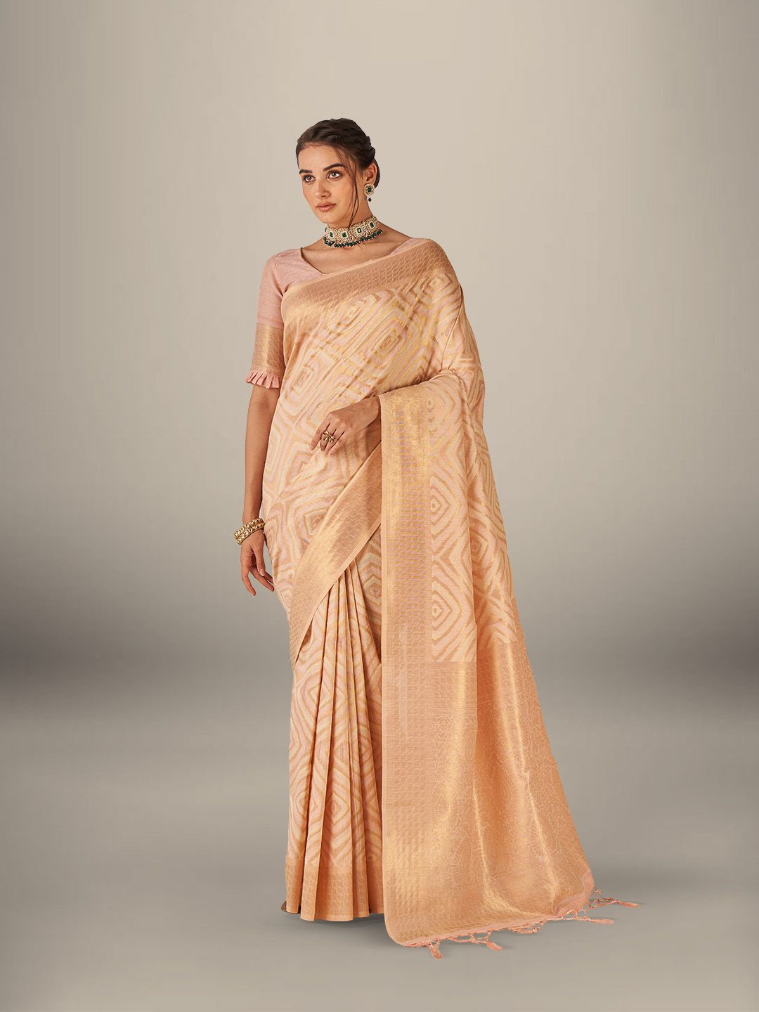 

SARHA Zari Pure Cotton Saree, Pink