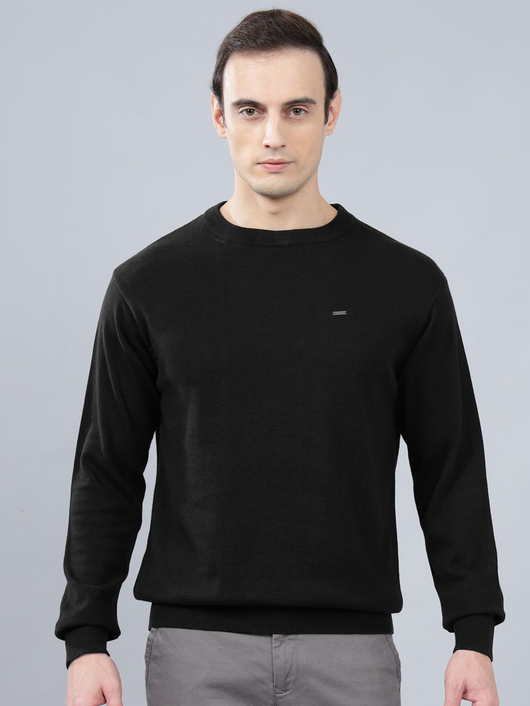 

Cantabil Men Pullover Cotton Sweater, Black