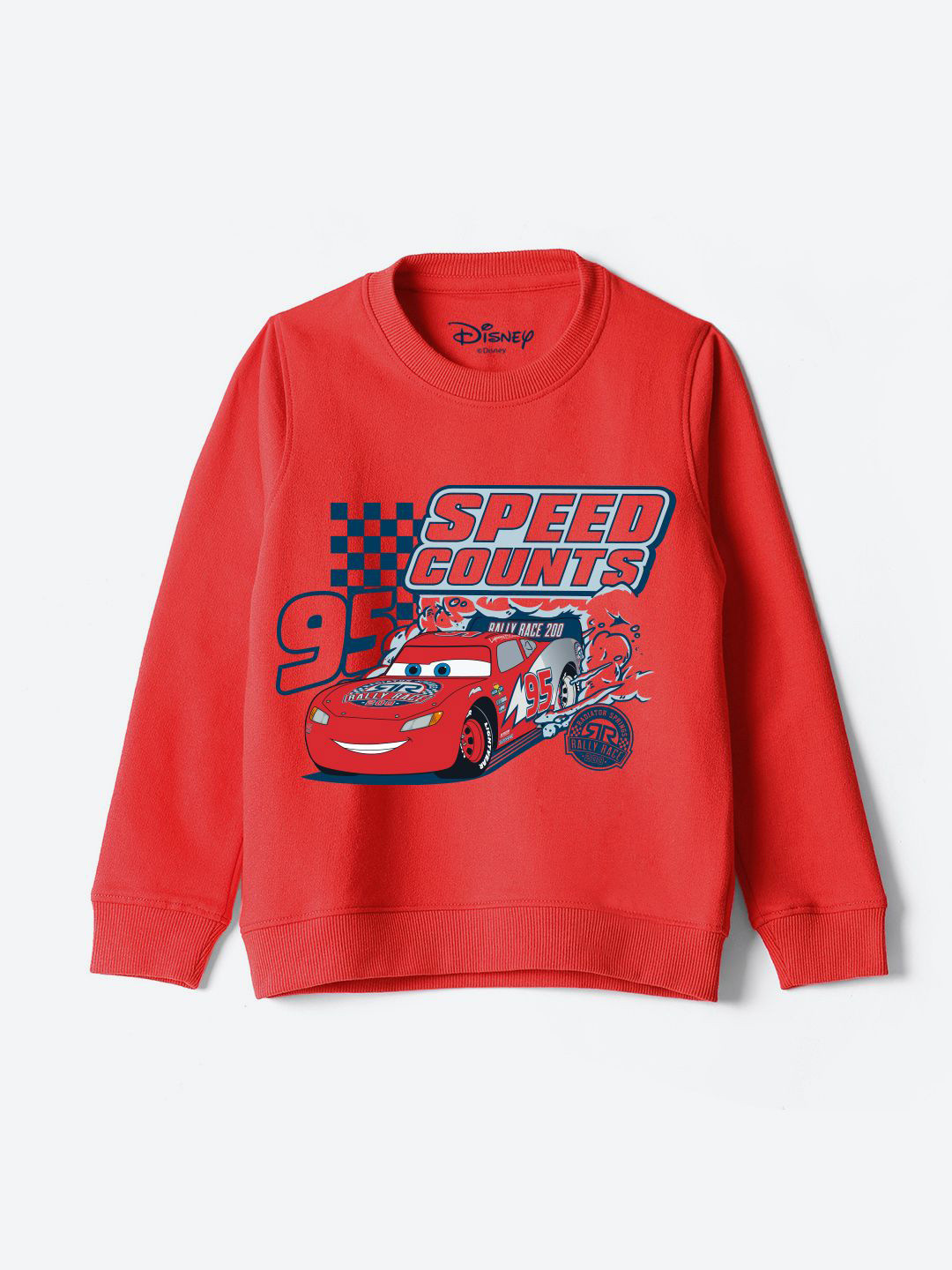 

YK Disney Boys Graphic Printed Round Neck Cotton Pullover Sweatshirt, Red