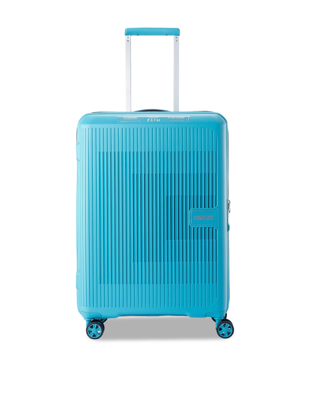 

AMERICAN TOURISTER Aerostep Textured Hard-Sided Trolley Bag, Turquoise blue