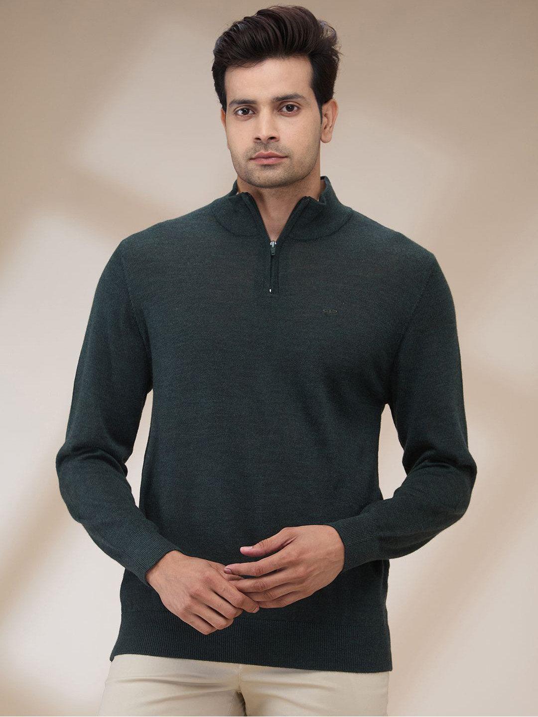 

ColorPlus Men Woollen Pullover Sweater, Green
