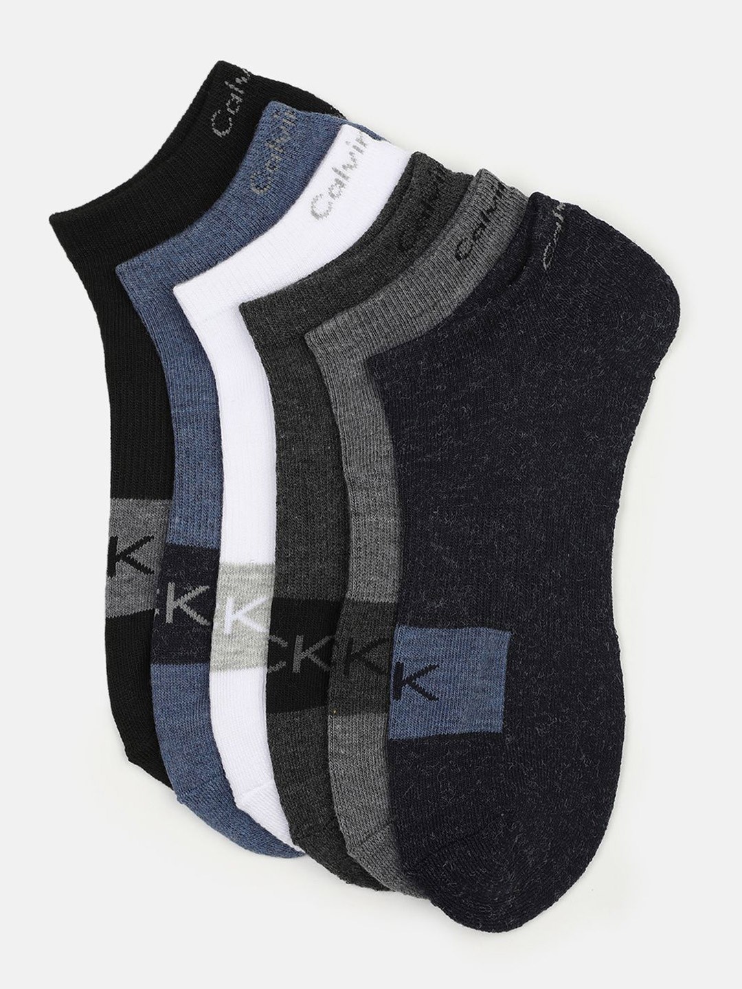 

Calvin Klein Men Pack Of 6 Ankle-Length Socks, Grey