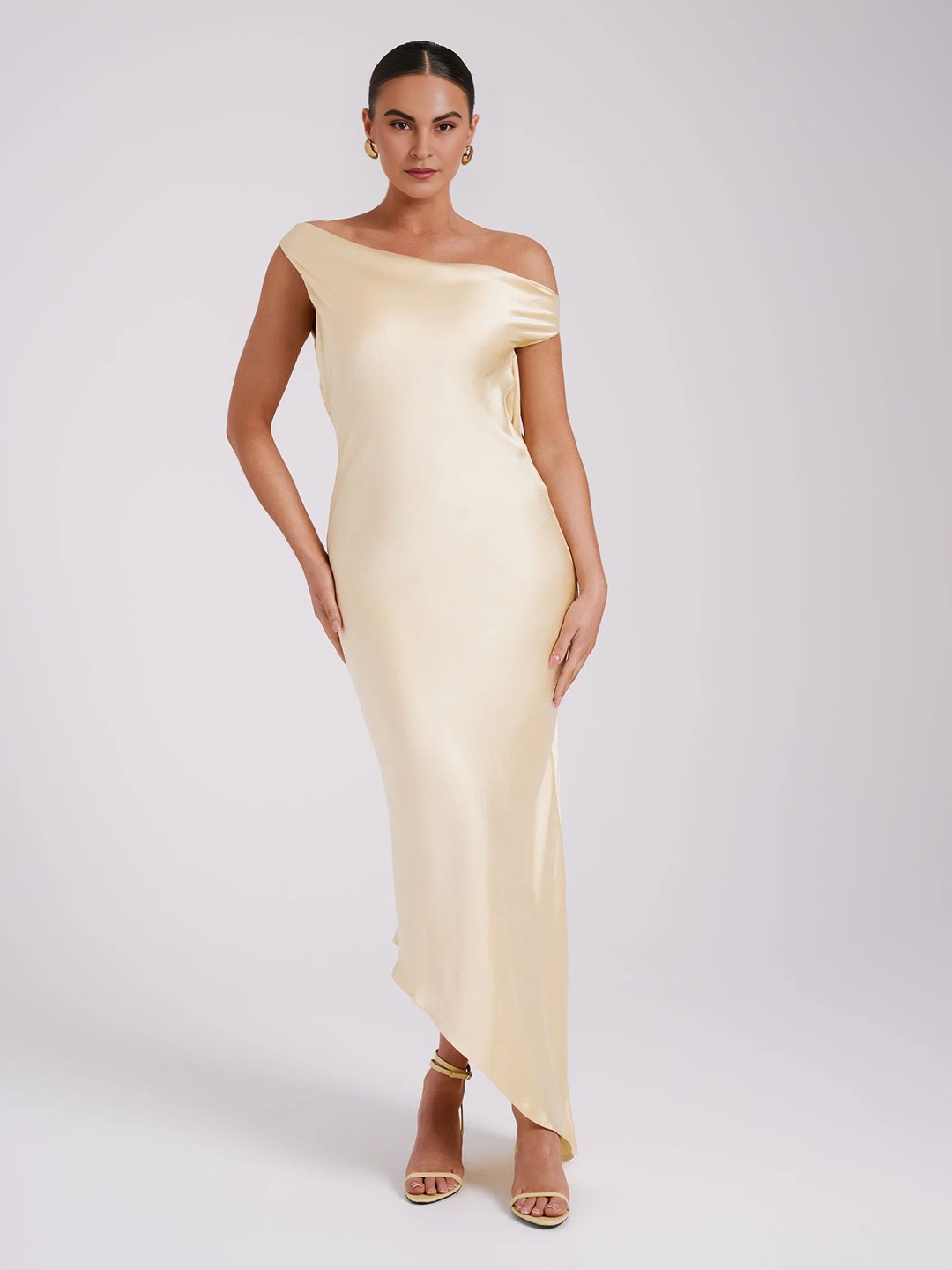 

Bee Boe Off-Shoulder Satin Maxi Dress, Yellow