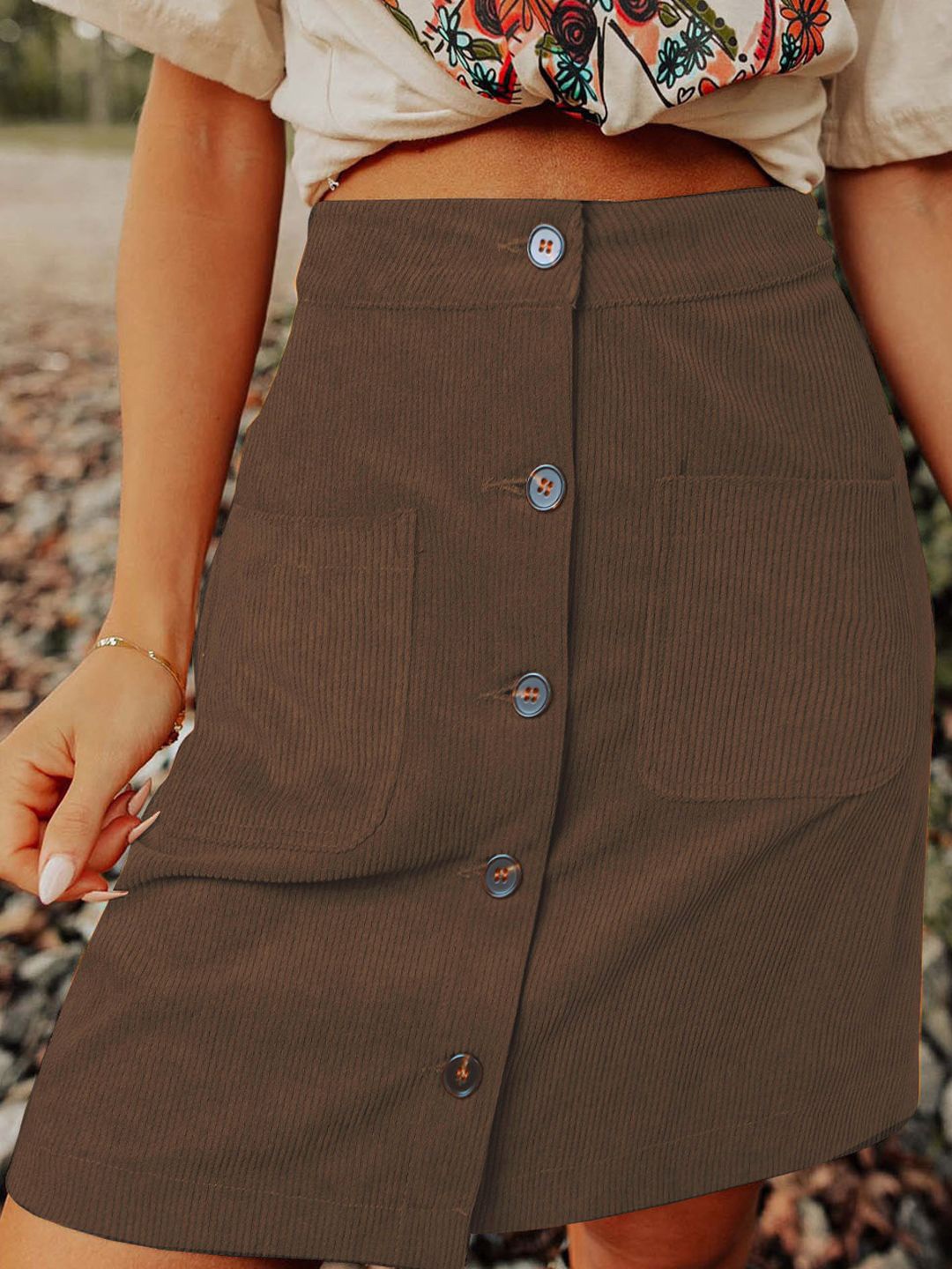 

StyleCast Women A-Line Mini Skirt, Brown