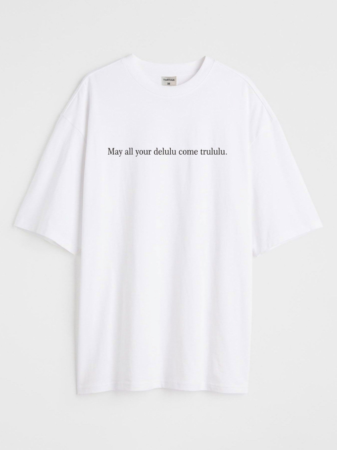 

TheBTclub Men Activchill Typography Printed Round Neck Cotton Oversized T-shirt, White