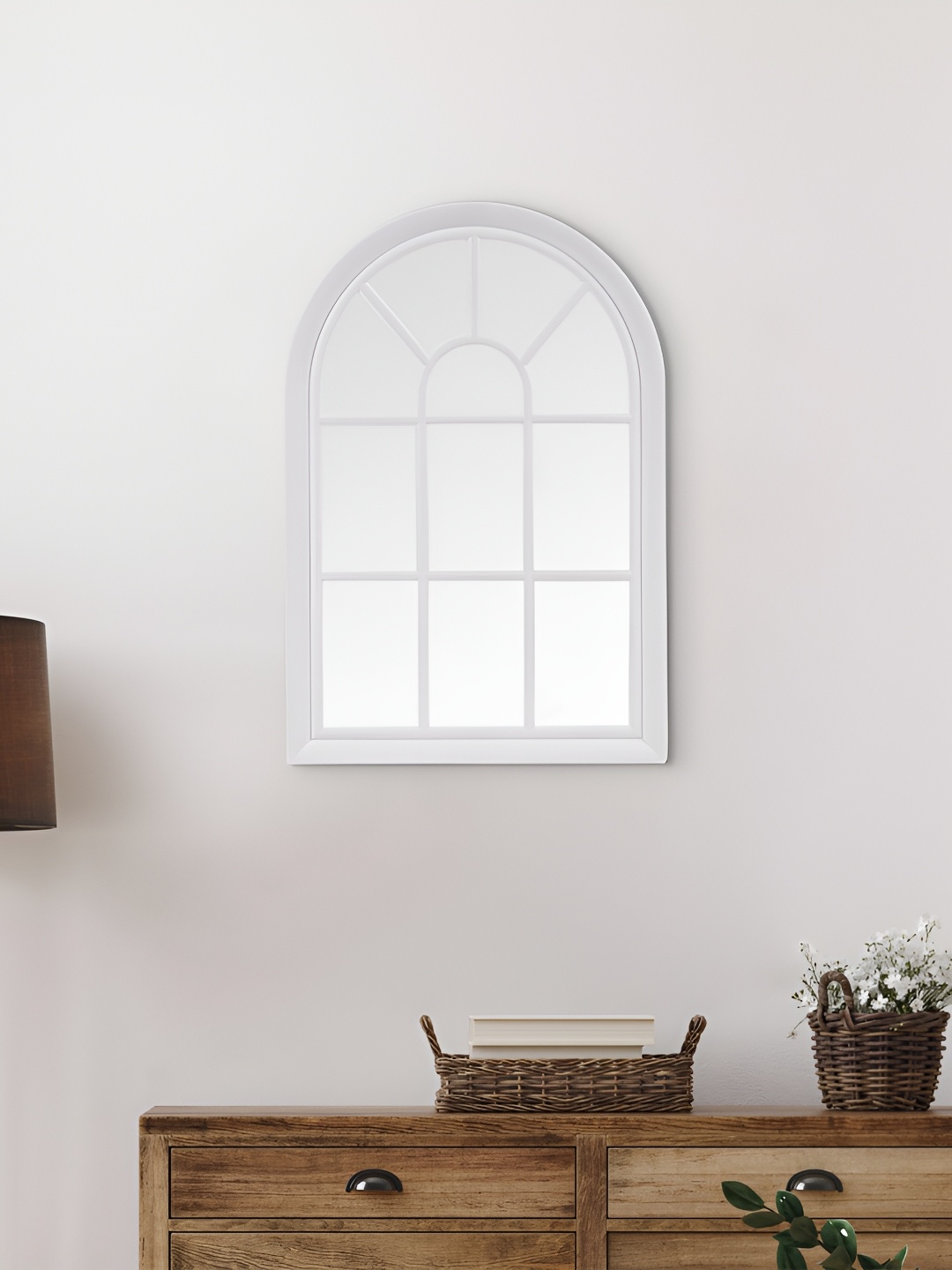 

Home Centre Reflection Welch White Decorative Wall Mirror