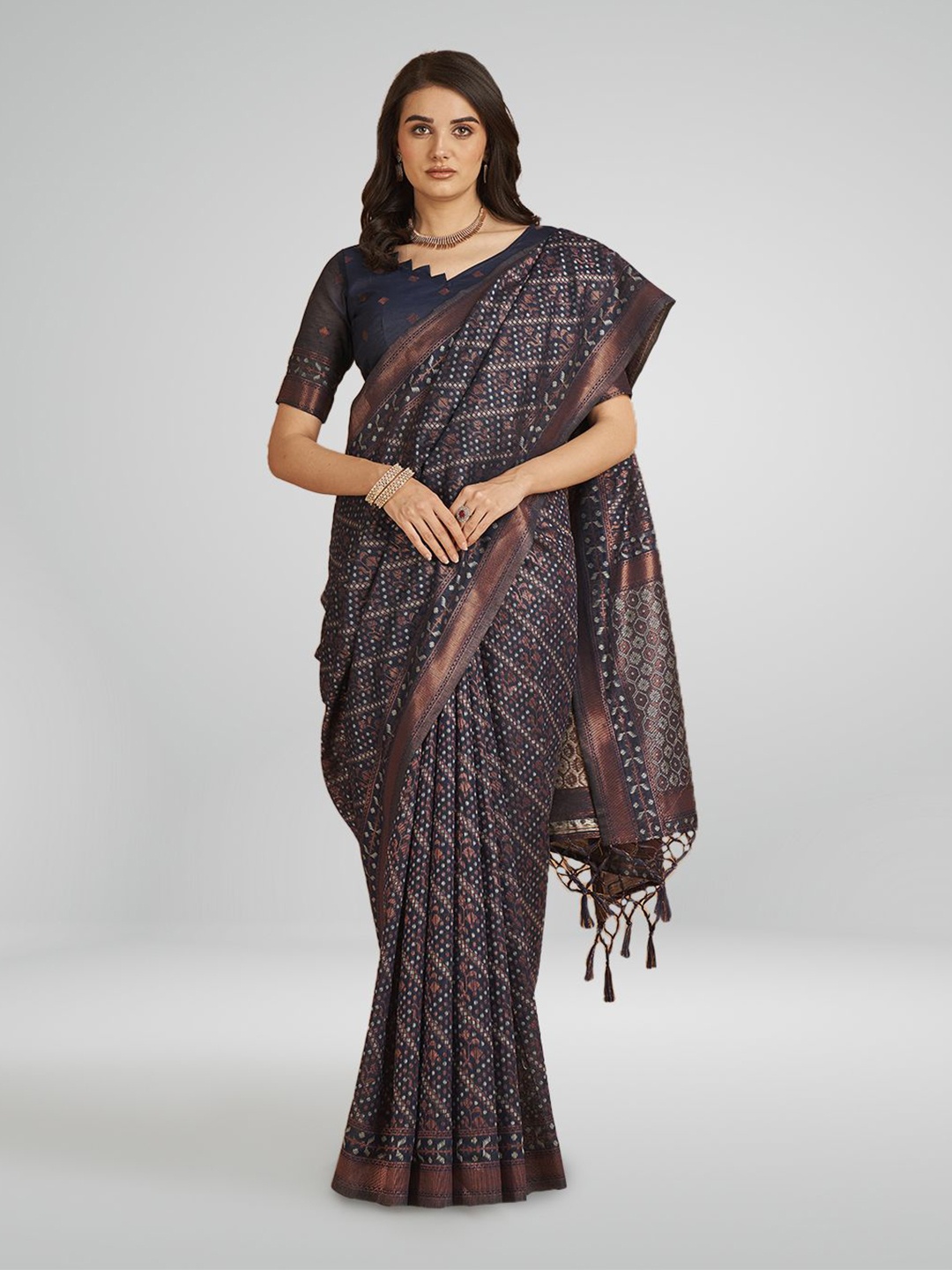 

SARHA Woven Design Zari Pure Cotton blue Saree